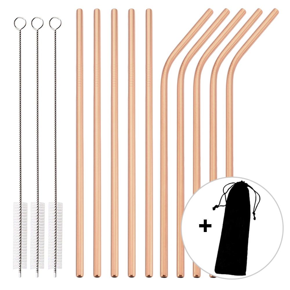 Home Bar Set - 14 adet yeniden kullanılabilir gül altın
